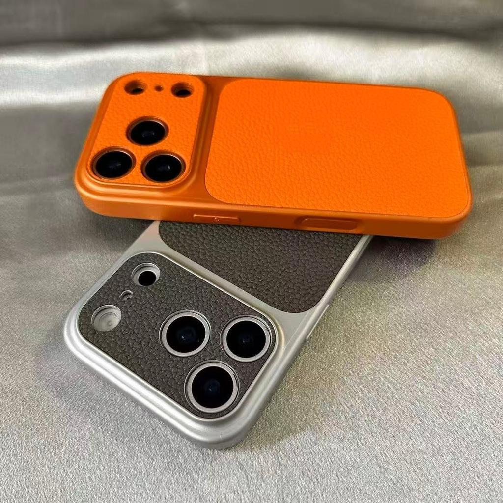Luxury Soft Silicone Lichee Pattern Cortex Phone Case For iPhone 17 AIr 11 12 13 14 15 16 Pro Max Plus Bumper Back Cases Cover