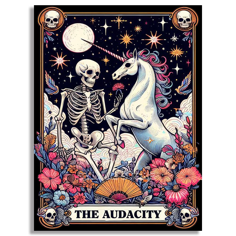 DIY Diamond Embroidery Tarot Card Diamond Painting Cartoon Skeleton Cross Stitch Set Halloween Art Decoration Gift