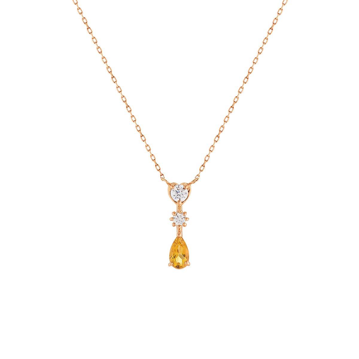 

November birthstone K10 pink gold necklace 112446123101 [Yondo Sea]