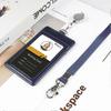 Business Card Holder with Retractable Lanyard, Badge Holder with Clear Window, Holds 2 Cards