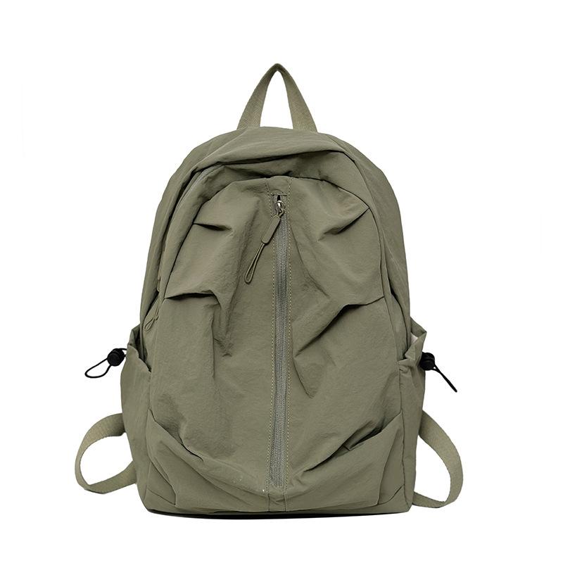 2026 New Student Schoolbag for Girl solid color simple and lightweight travel backpack trendy Korean style daily backpack