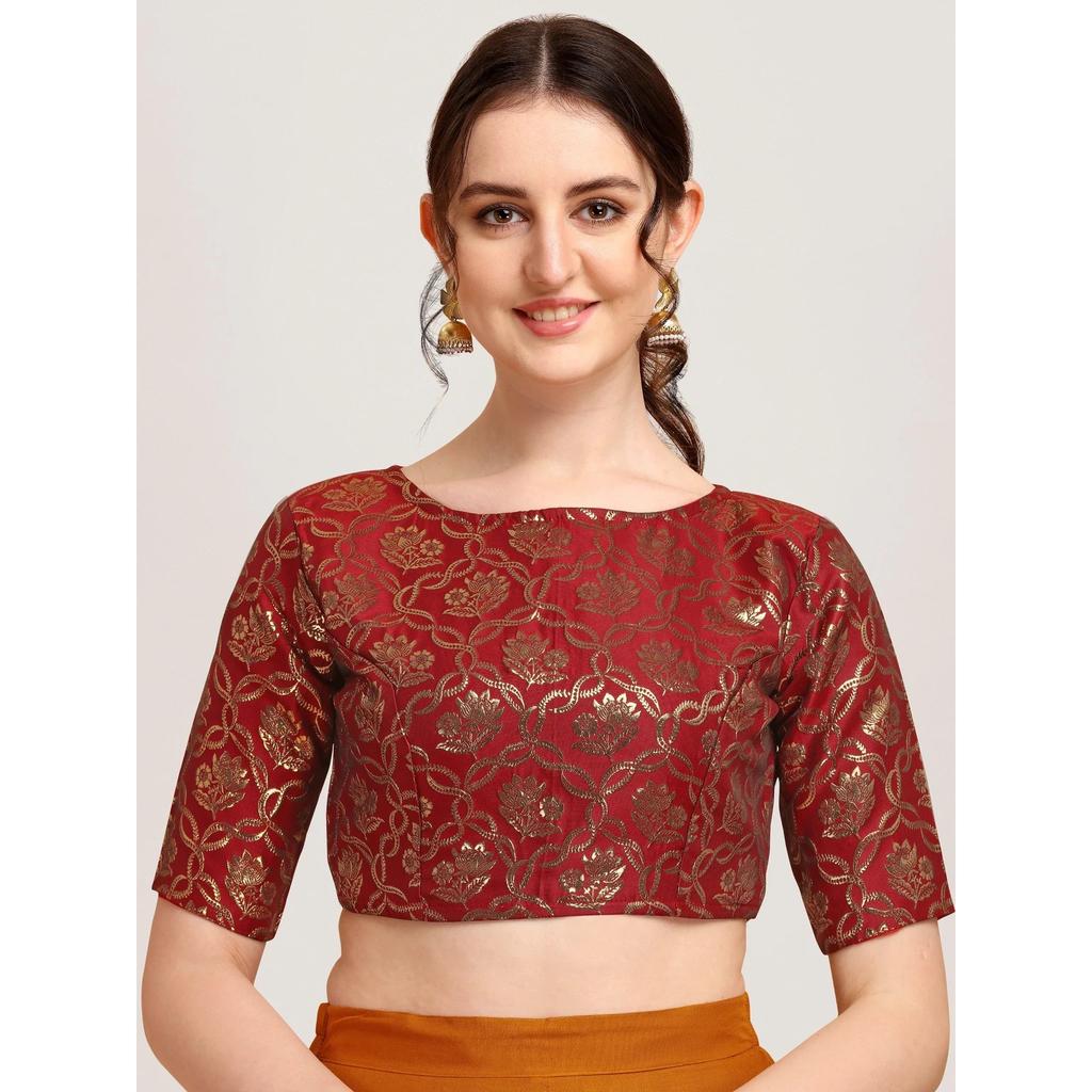 Indian Pakistani Designer Choli Women's Party Wear Ready Made Jacquard Blouse