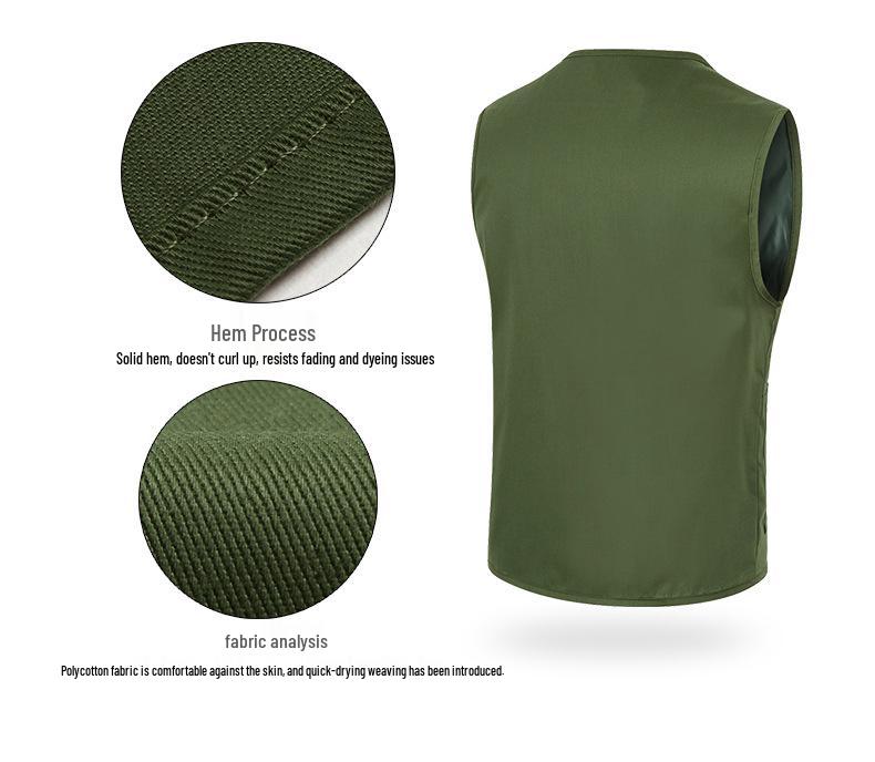 Custom Logo Multi-Pocket Volunteer Vest for Photography and Film Crew.