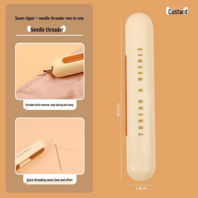 Portable 2-in-1 Needle Threader & Seam Ripper for Hand Sewing