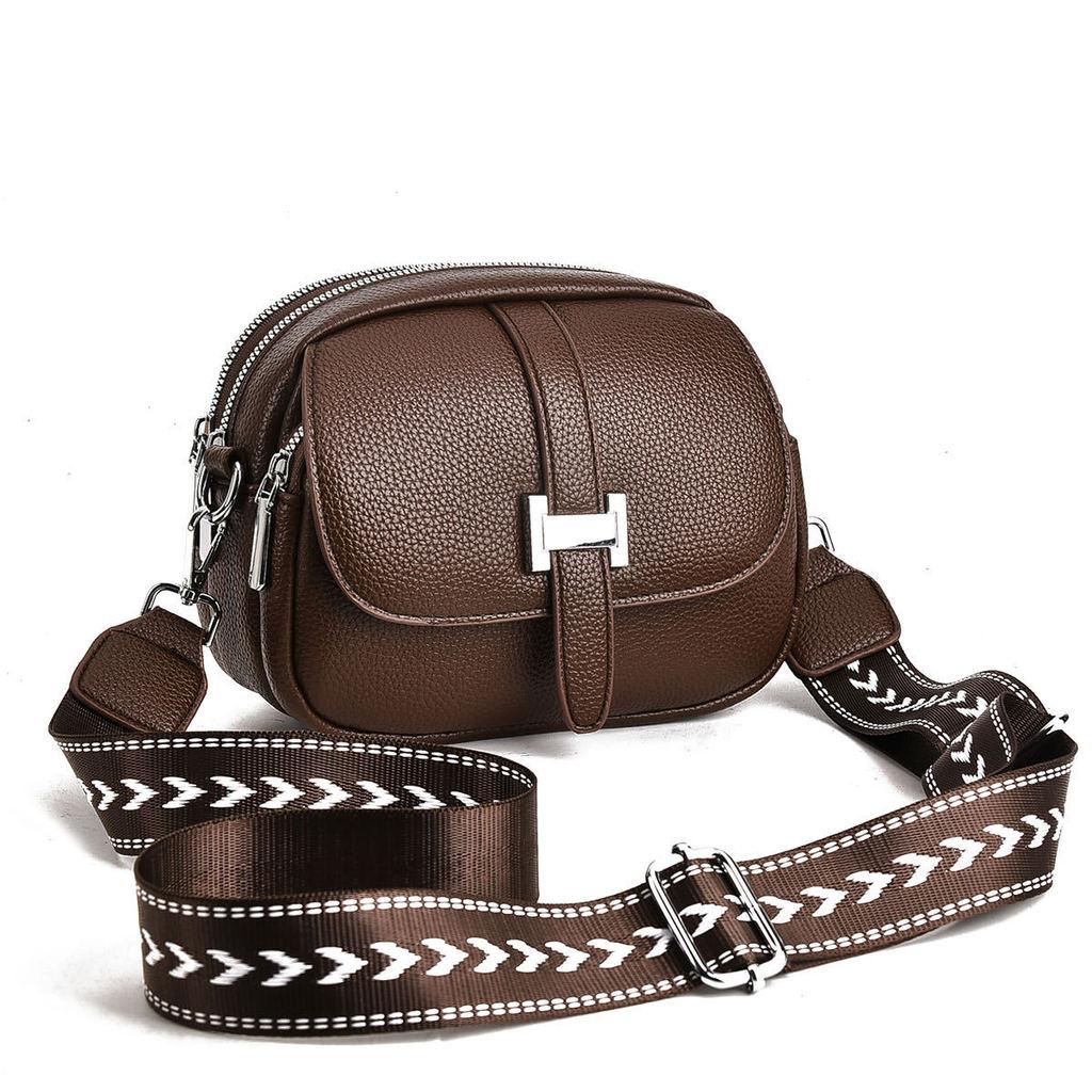 

Women Pu Soft Leather Crossbody Bag With Multi Compartment For Daily Use Dark Brown