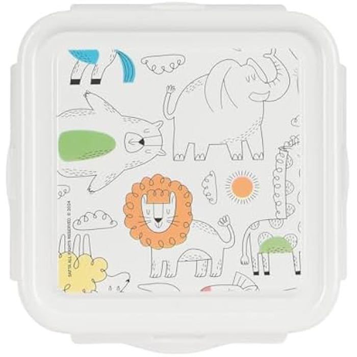 Boîte À Déjeuner - SAFTA - PREESCOLAR ZOO - Beige - 13 X 13 X 7,5 Cm - Résistante