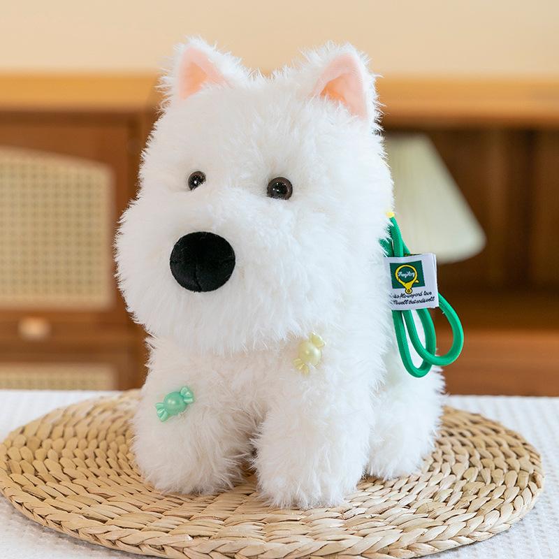 Cute Bow West Highland Dog Doll Backpack Scribbled Puppy Clothes Plush Toy