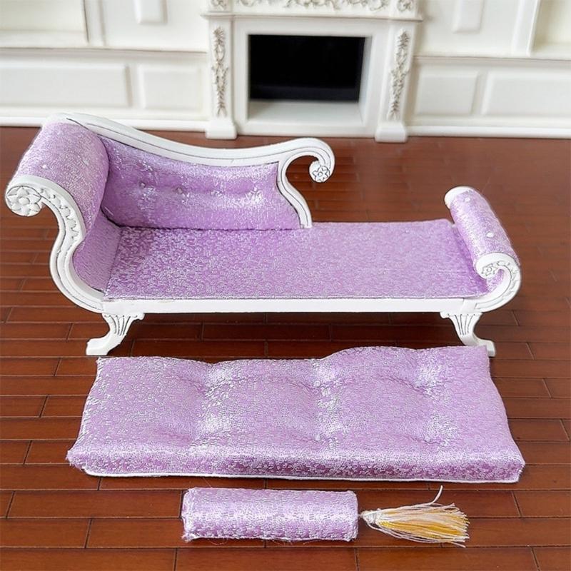 Modern Lounger Chair For DIY Miniature Scene Compatible With 1/12 Doll Furniture Collections