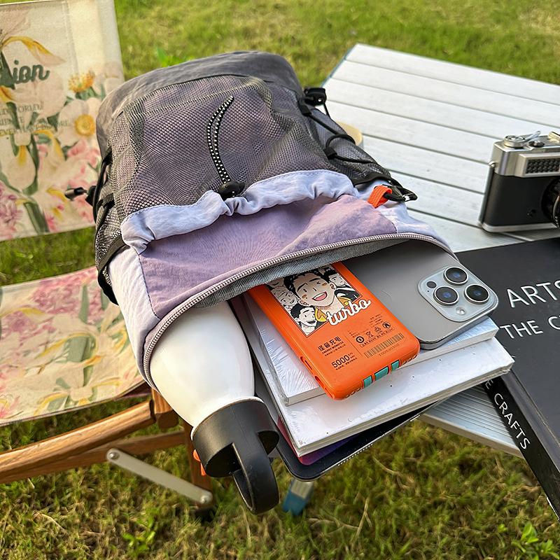 Outdoor Sports Bag Unisex Contrast Color Stitching Backpack Lightweight Travel Backpack