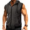 2025 Bestseller Men's Double-Layer Sleeveless Hooded Zipper Sweatshirt - Color Block Casual Fashion