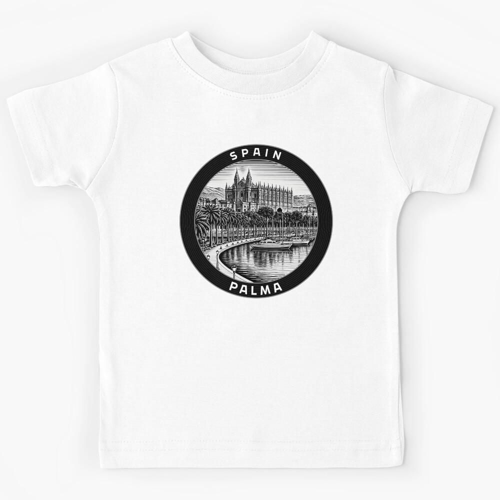 Palma Spain Linocut Style  Kids T-Shirt 110