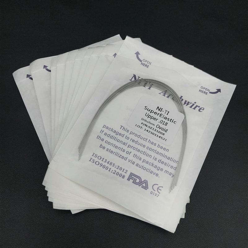 

100 шт./10 упаковок ортодонтические стоматологические суперэластичные овальные дуги Niti круглой формы 018 Upper