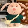 Stuffed Plush Pig Animal With Removable Clothes Bendable Ears Soft Gift Toy
