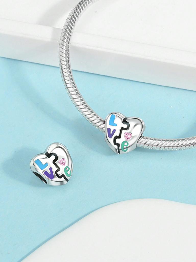 Charms Plata Copper Colors Valentine'S Day Love Beads Charm Pendant For Original Bracelet For Women Diy Jewelry Love Gift