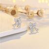 Simple Temperament Earrings Earrings Versatile Bow Earrings with Studs Micro-inlaid Zircon Earrings