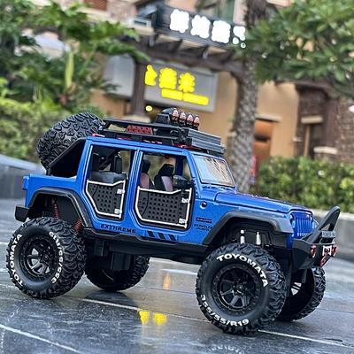 New 1:24 Jeeps Wrangler Rubicon Alloy Pickup Model Diecast Metal Toy Off-road Vehicle Car Model Sound and Light Collection Kids Gift