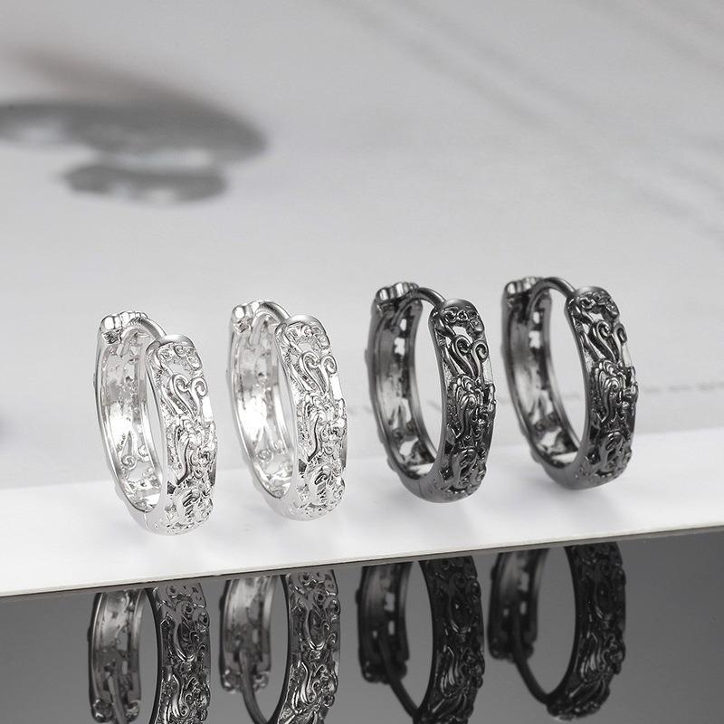 Men's Earrings Men's Versatile Stud Earrings Auspicious Fox-shaped Earrings