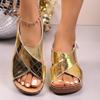 Women's Summer Cross-Border Platform Sandals - Plus Size, Open Toe, Thick Sole, Magic Tape Closure, European & American Style (Size 43)