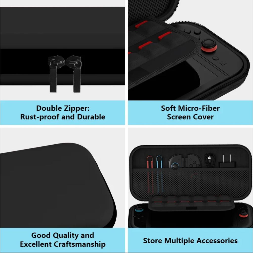 Carrying Case Compatible with Switch 2 (2025) - for Console Accessories Portable Hard Shell Pouch Carrying Travel Bag