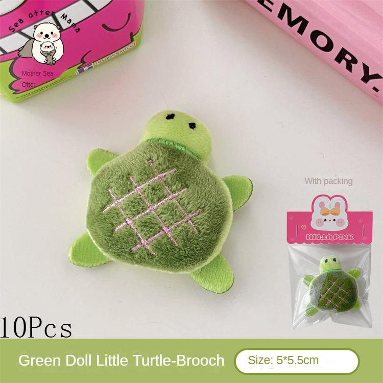 

10 шт. Мультяшная милая брошь-подвеска с питомцем, мультяшная плюшевая кукла-крокодил, черепаха, брелок-подвеска, булавка для рюкзака для девочки