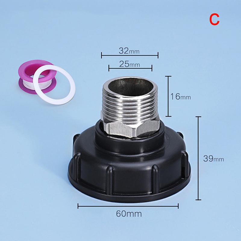 60Mm Thread Ibc Water Tank Adapter Garden Fittings Replacement 1/2" 3/4" 1"