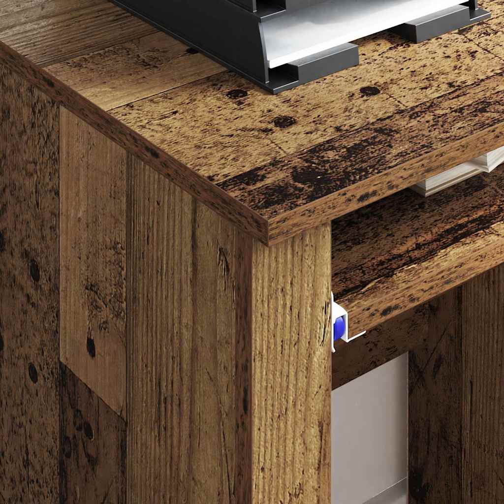 Rolling Table with Wheels Reclaimed Wood Look 91 X 50 X 77 Cm Engineered Wood