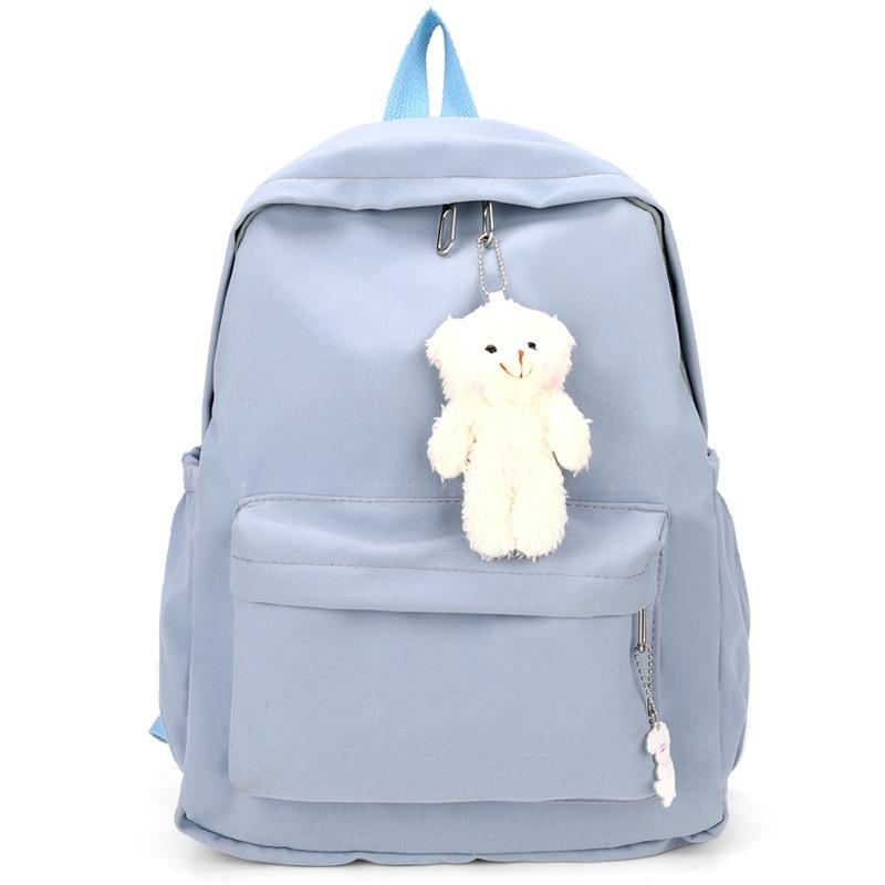 Schoolbag, Korean Style INS Fresh Solid Color Backpack, Large Capacity for Classes, Tutoring, Commuting, Women's Backpack, Travel Lightweight Backpack