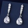 Fine Jewelry 925 Sterling Silver Earrings Inlaid with Zircon Crystal Flower Earrings Charm Jewelry for Women Gift Engagement