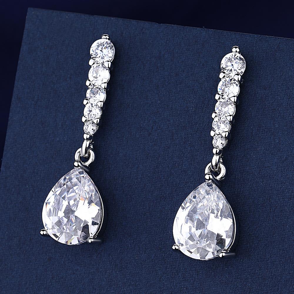 Fine Jewelry 925 Sterling Silver Earrings Inlaid with Zircon Crystal Flower Earrings Charm Jewelry for Women Gift Engagement