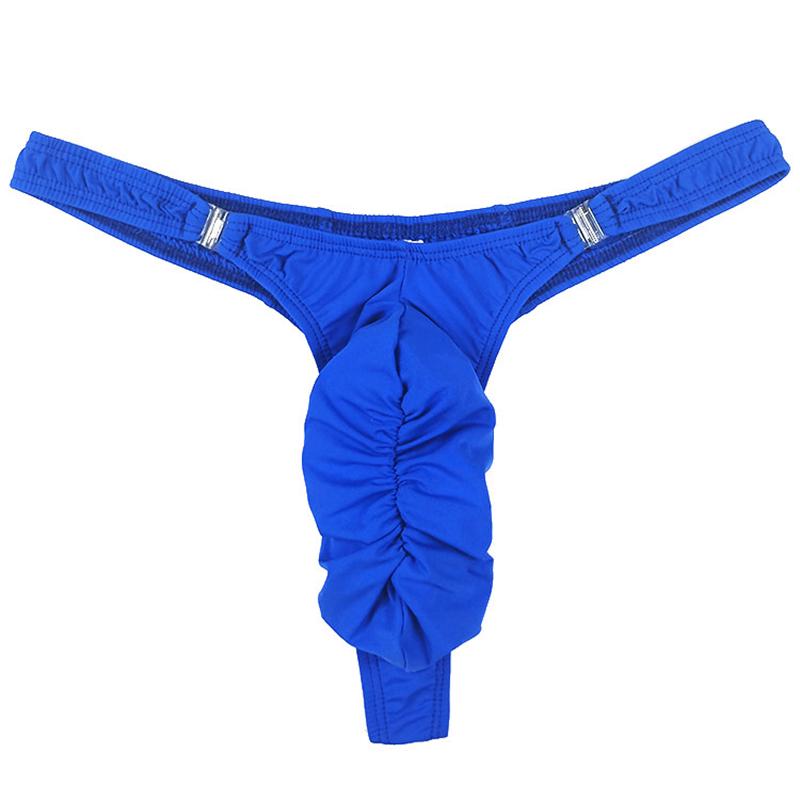 Men Fashion Sexy Underwear Elastic T-Back Breathable Thong With Buckle