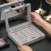 Ring Organizer Tray 7 Slots Velvet Jewelry Earring Storage Box with Clear Lid Jewelry Display Case for Girls Wife Mom Women