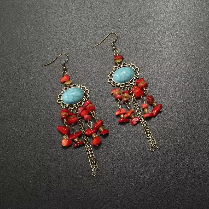 

Западный тибетский головной убор Юньнань Экзотические аксессуары Стиль Древний стиль Ханьская китайская одежда Украшение на лоб Бриллиант на лбу Аксессуары для волос Chinese Ancient Style earrings (Classic)