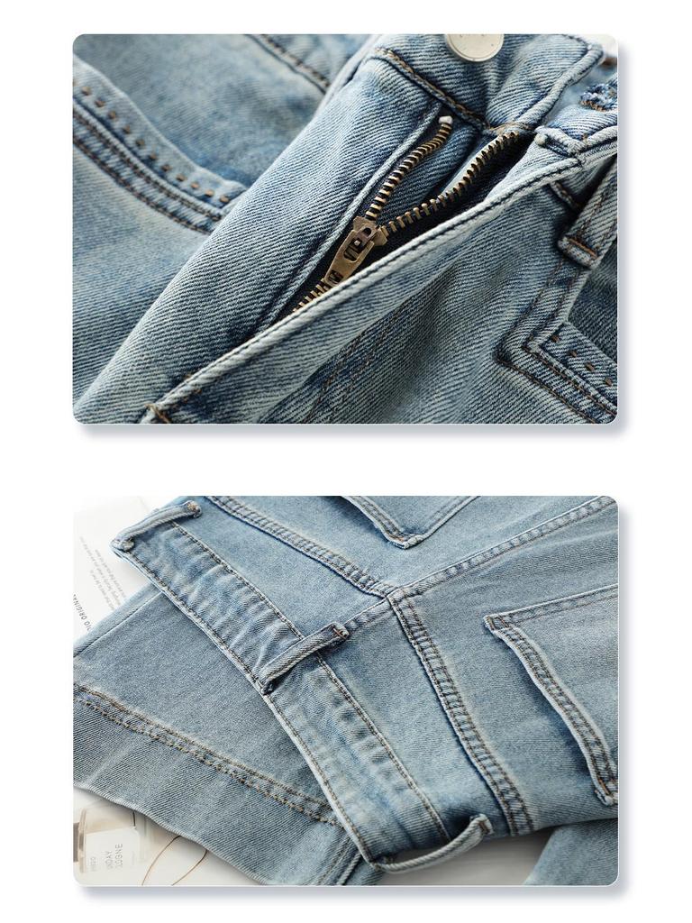 Women's Retro Straight-Leg Jeans, Dark Blue, 2025 Spring/Autumn Collection, Loose Wide-Leg, Nine-Point Length.