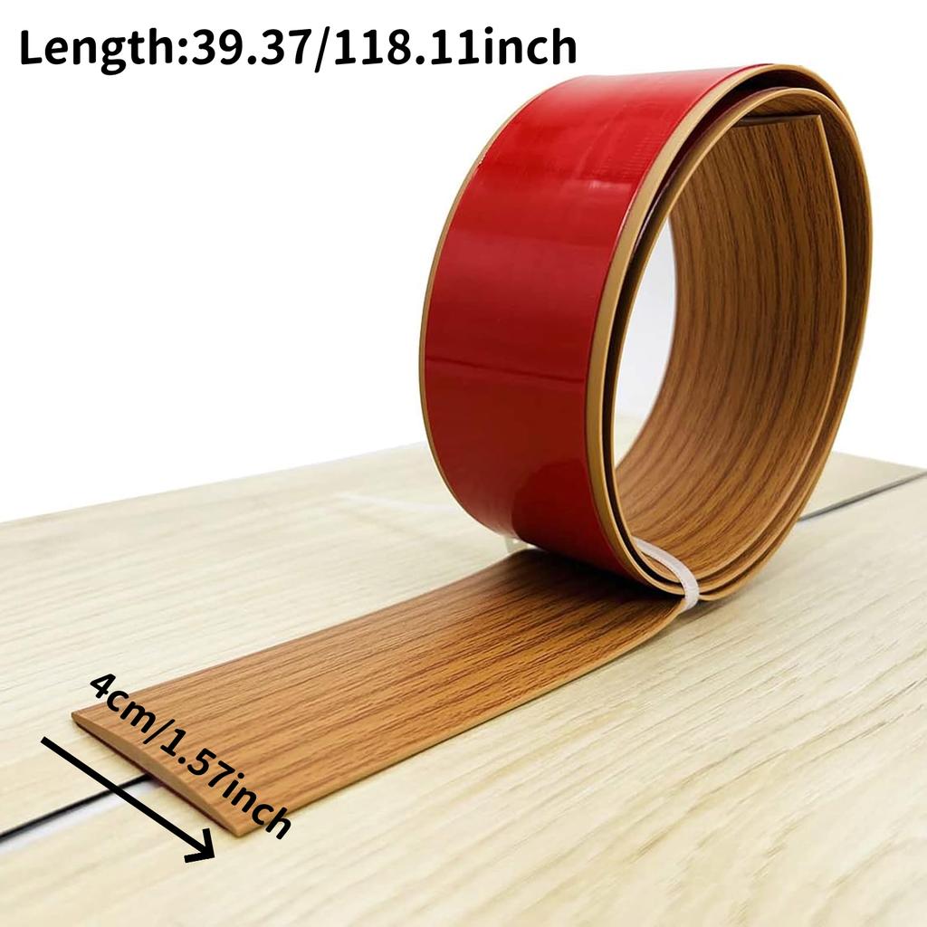 1PC 1/3meters PVC Wood Floor Transition Strip Edge Closing Strip Self-adhesive Seam Strip Flat Buckle Dge Pressing