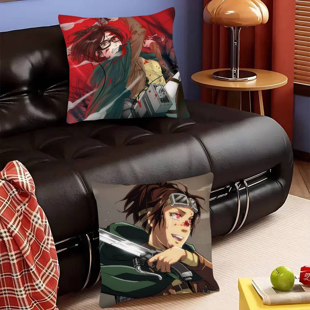A-Attack On Titan H-Hange Zoe Anime Pillow Case Fashion Square Pillowcase Bedroom Sofa Room Ins Decoration Leisure Cushion Cover