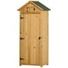Capanno da Giardino Verticale Utilità 3 Ripiani Capanno Legno Esterno Unità di Stoccaggio Attrezzi da Giardino Armadietto di Stoccaggio, 77 x 54,2 x 179 cm - Marrone