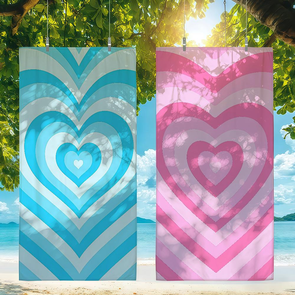 Heart Shaped Love Couple Towel Quick Drying Beach Towels Are Suitable For Swimming Pools Camping Yoga And The Gym