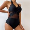 One-piece Swimsuit Solid Color Mesh Swimsuit Bikini