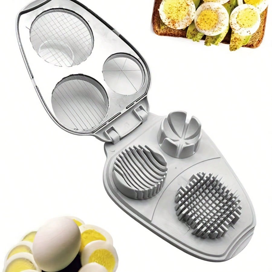 Duty Manual Egg Slicer, Crusher, and Chopper - Multi-Functional Egg Cutter Tool with Circular Blade for Precise Egg