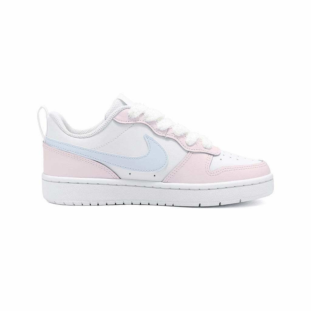 Nike Court Borough Cute Meowth Pu Low top Skateboard Shoes Women's White Pink BQ5448-100(Team1427-)