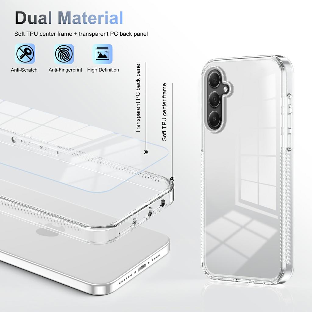 For Samsung Galaxy A34 5G Clear Phone Case TPU PC Anti-Slip Drop-Proof Back Cover