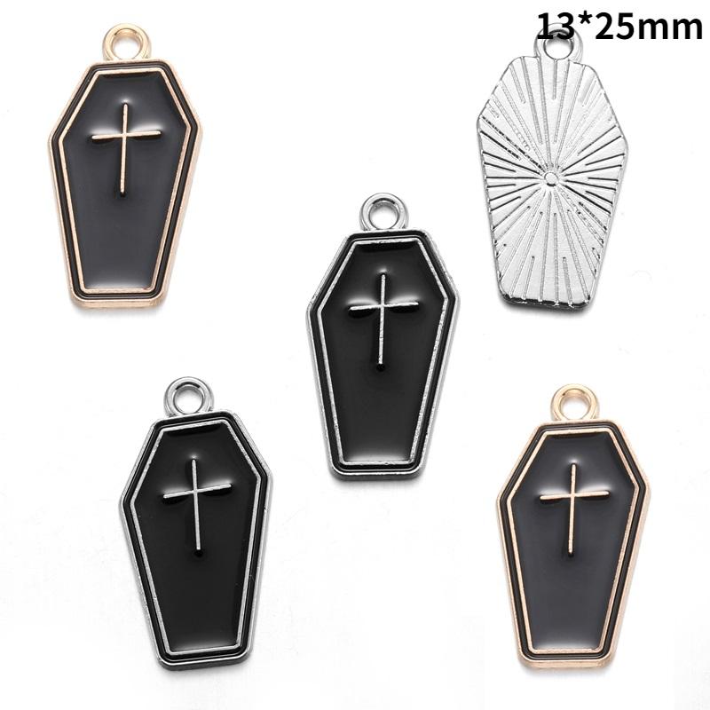 10pcs Enamel Charms Halloween Black Skull Butterfly Charms Pendant Designer CharmsFit Jewelry Making DIY Jewelry Findings W345