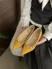 French Pointed Inner Height Increase Rivet Single Shoes Women's 2025 Spring and Summer New Shallow Mouth Soft Sole Red Wedding Shoes Banquet Ladyshoes