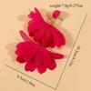 Boho Style Chiffon Flower Earrings Exaggerated Ear Studs Trendy Fabric Tassel Earrings  for Women