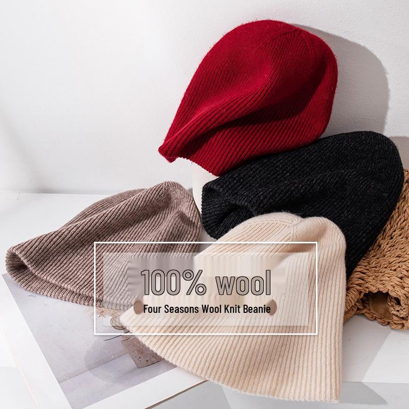 Unisex High-End Wool Knit Beanie – Versatile, Warm, Autumn/Winter Hat