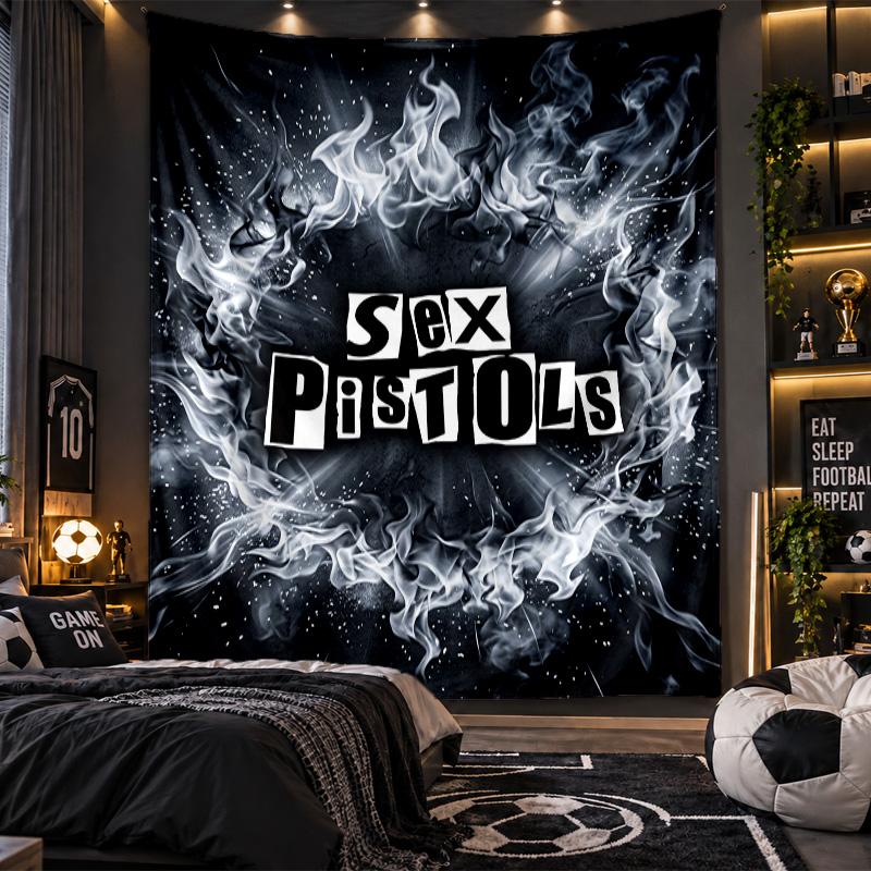 Wandbehang Tapisserie Sex Pistols Druck Stoff für Wohnzimmer Schlafzimmer Heimdekoration