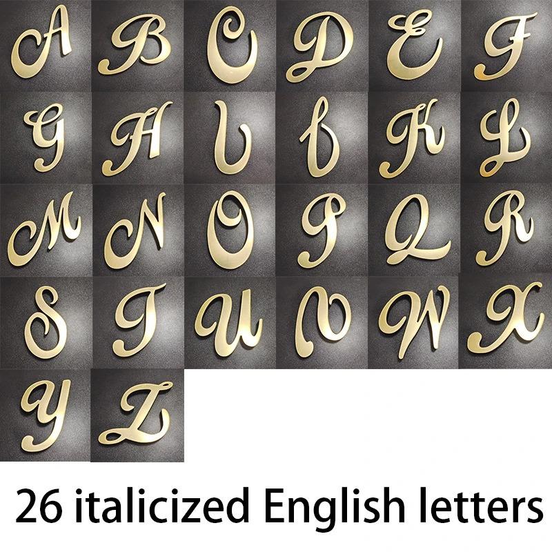 10cm/3.93in Fashionable Italicized English Letter Wall Stickers Modern Home Background Wall Decoration Stickers Creative DIY Wal
