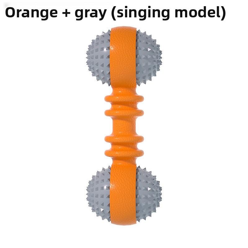 

Игрушки для питомцев, которые трудно грызть и которые могут снять скуку, игрушки для собак в форме гантелей, саморазвлекательные и издающие звук игрушечные мячи для питомцев Vocal style оранжевый