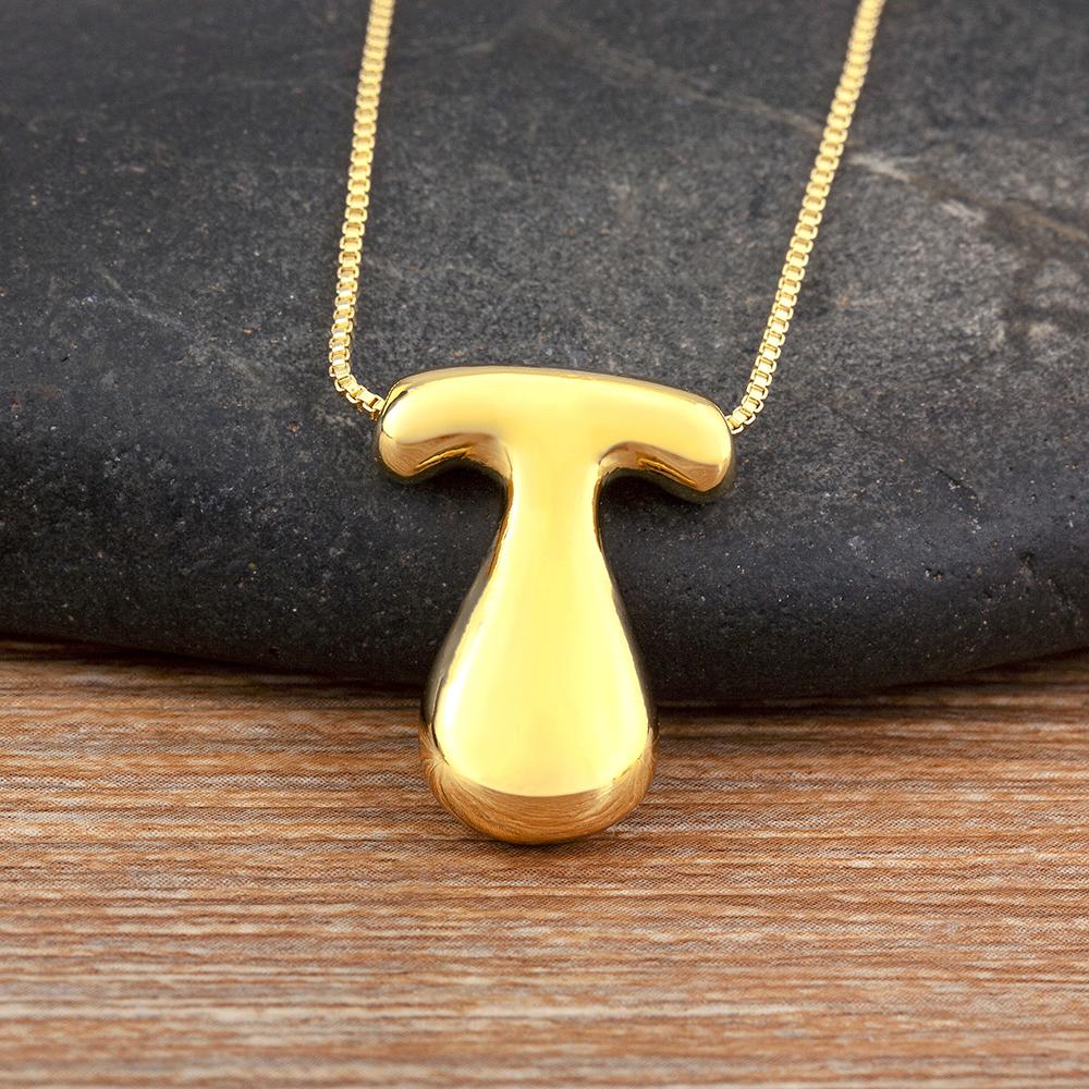 Nidin High Quality Creative Trend A-Z Letters Charm Pendant Necklace For Female Male Name Initials Alphabet Jewelry Accessories