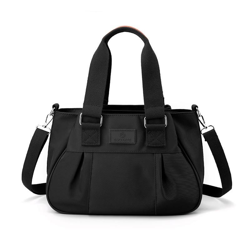 New Women's Shoulder Bag, Trendy Nylon Tote Bag, Large-capacity Mother's Hand-held Pleated Shoulder Messenger Bag.